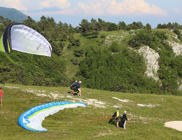 Take off, tandem paragliding in Slovenia